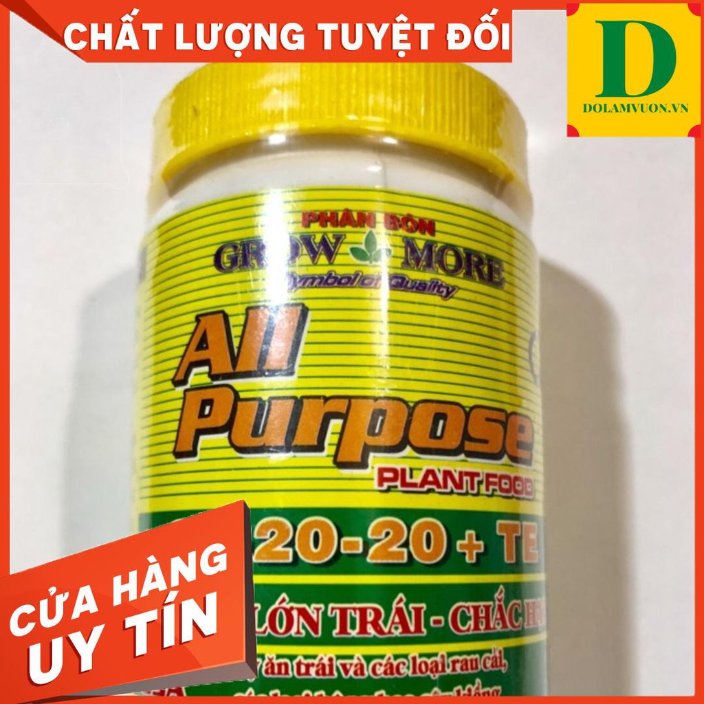 PHÂN BÓN LÁ GROW MORE LỌ 100 gram 20-20-20+TE dolamvuon.vn