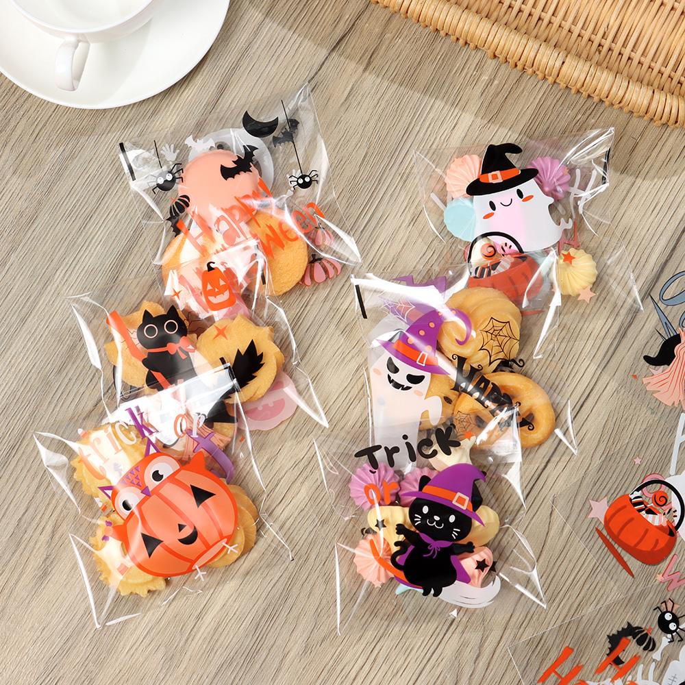 CHOOKEY Bộ 100 Túi Đựng Kẹo Trang Trí Tiệc Halloween Dễ Thương