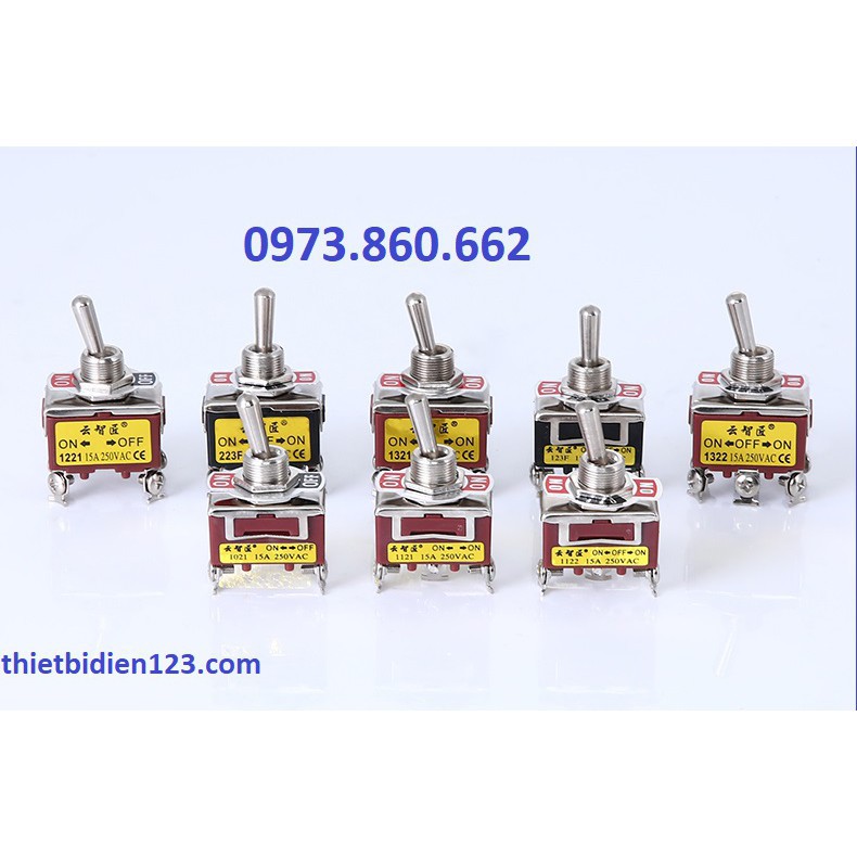 Công tắc gạt 2 chân ON - OFF 15A 1021 -TBĐ