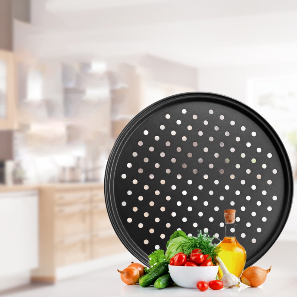 32CM Non-stick Pizza Pan Pizza Tray Round Pizza Baking Tray Strong Baking Tool burang