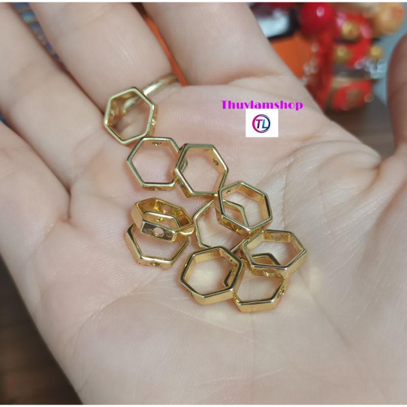 Charm bọc hạt 10li xinh xinh hình lục giác cao cấp