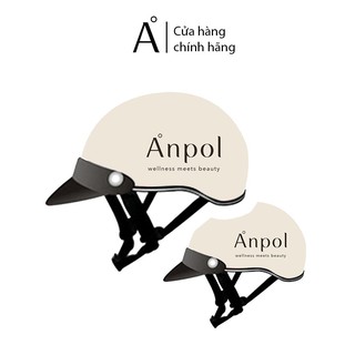 Mũ bảo hiểm nửa đầu Anpol màu trắng ngà siêu bền có phần đệm lót êm - Nón bảo hiểm
