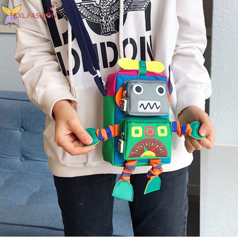 Túi Đeo Chéo Hình Robot Cho Bé Gái