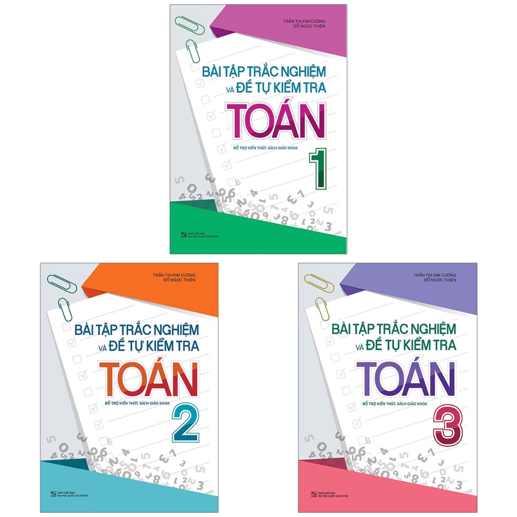 Sách - Combo Bài Tập Trắc Nghiệm Và Đề Tự Kiểm Tra Toán 1 Đến 3
