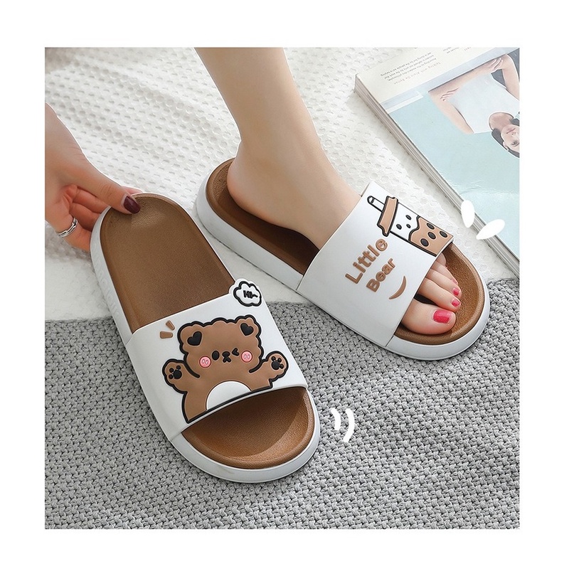 Dép Đi Trong Nhà Tắm Chống Trượt Họa Tiết Hoạt Hình Dễ Thương Thời Trang Mùa Hè Cho Cặp Đôi