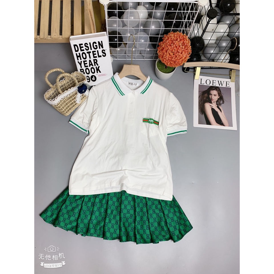Sét GC,áo polo mix chân váy thô xếp ly mặc cực tôn dáng | BigBuy360 - bigbuy360.vn