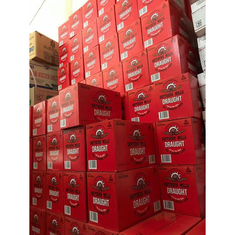 Bia Đỏ ÚC Southern Mills Draught Úc thùng 30 lon x 330ml Date 11/2022 - Chính hãng