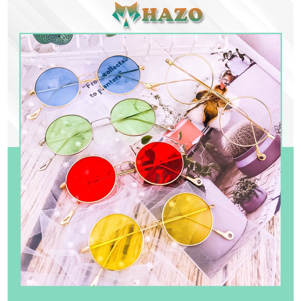 Mắt Kính Thời Trang Siêu Cấp Form Tròn Chân Kim Loại 585 Retro Phong Cách Hàn Quốc - Hazo