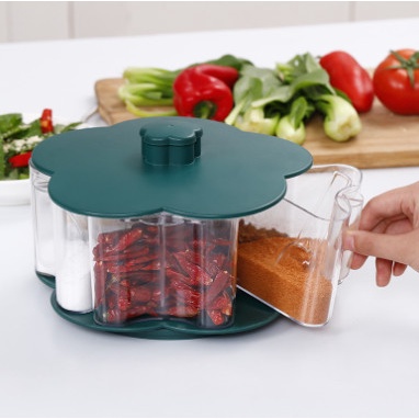 HỘP HỦ ĐỰNG GIA VỊ XOAY NHIỀU CHIỀU NHIỀU NGĂN -HỘP ĐỰNG GIA VỊ
