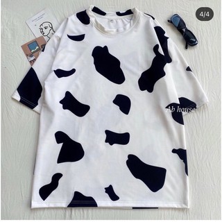 🔅Quần Legging Ngố + Tshirt Bò Sữa
