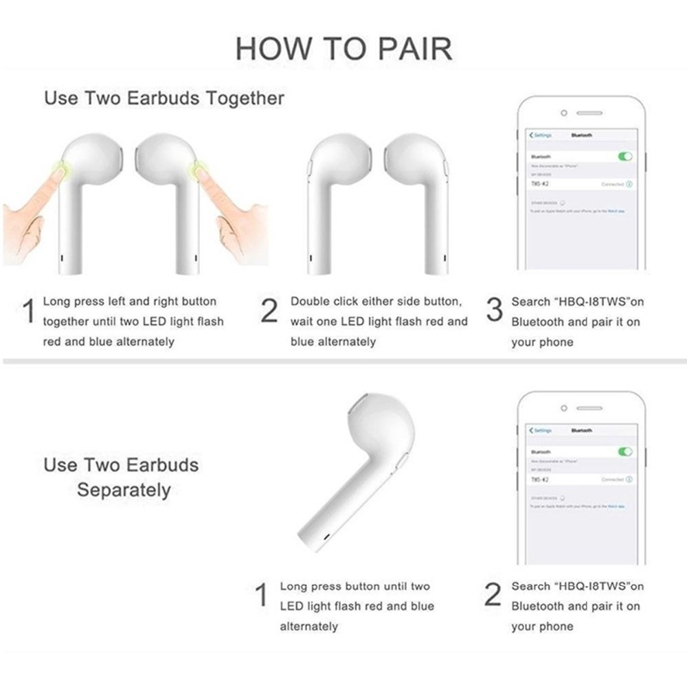 Set tai nghe không dây I7s TWS kết nối bluetooth có sẵn hộp sạc | BigBuy360 - bigbuy360.vn