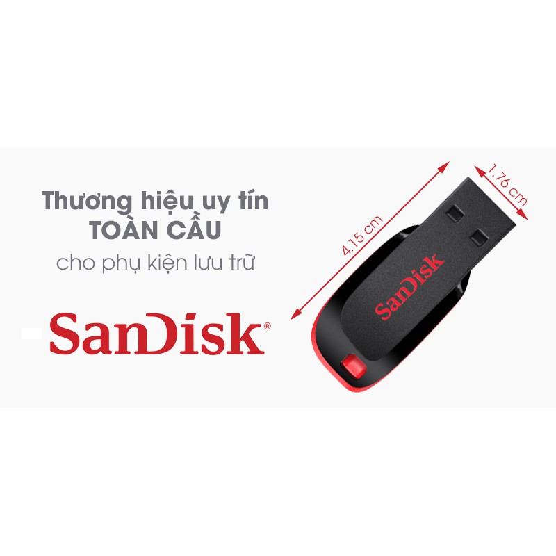 USB 2.0 Sandisk Cruzer Blade CZ50 4GB-8G-16G-32G-64G-128GB