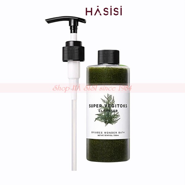Sữa Rửa Mặt Rau Củ Sủi Bọt Khí Detox Da SUPER VEGITOKS CLEANSER 300ml-Màu xanh