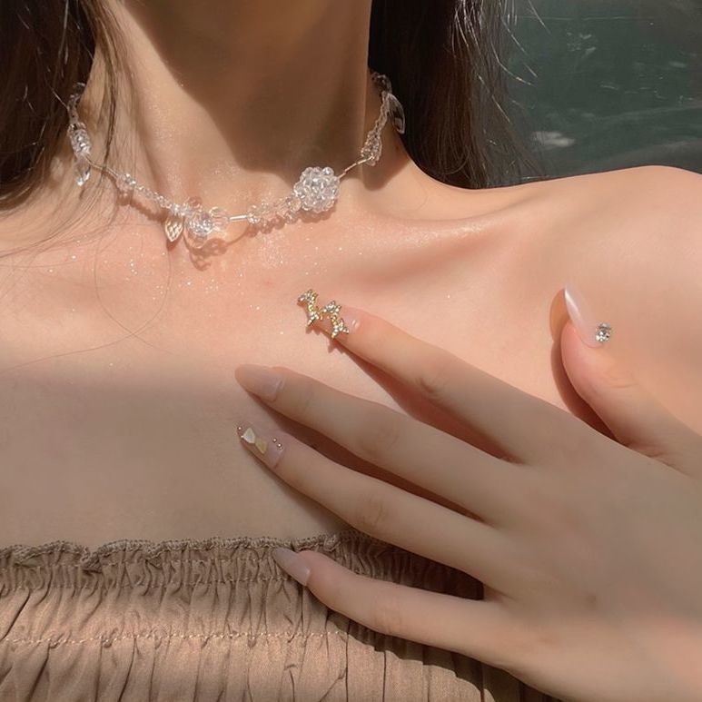 [Aishang Beauty Vòng Cổ Chuỗi Hạt Pha Lê Nhân Tạo Aurora Cao Cấp Thiết Kế Lộng Lẫy Làm Vòng Cổ Phong Cách Cá Tính Cao Cấp