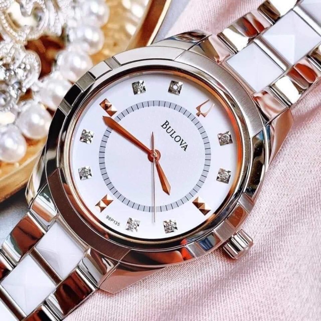 Đồng hồ nữ B u l o va Classic Ceramic Diamond