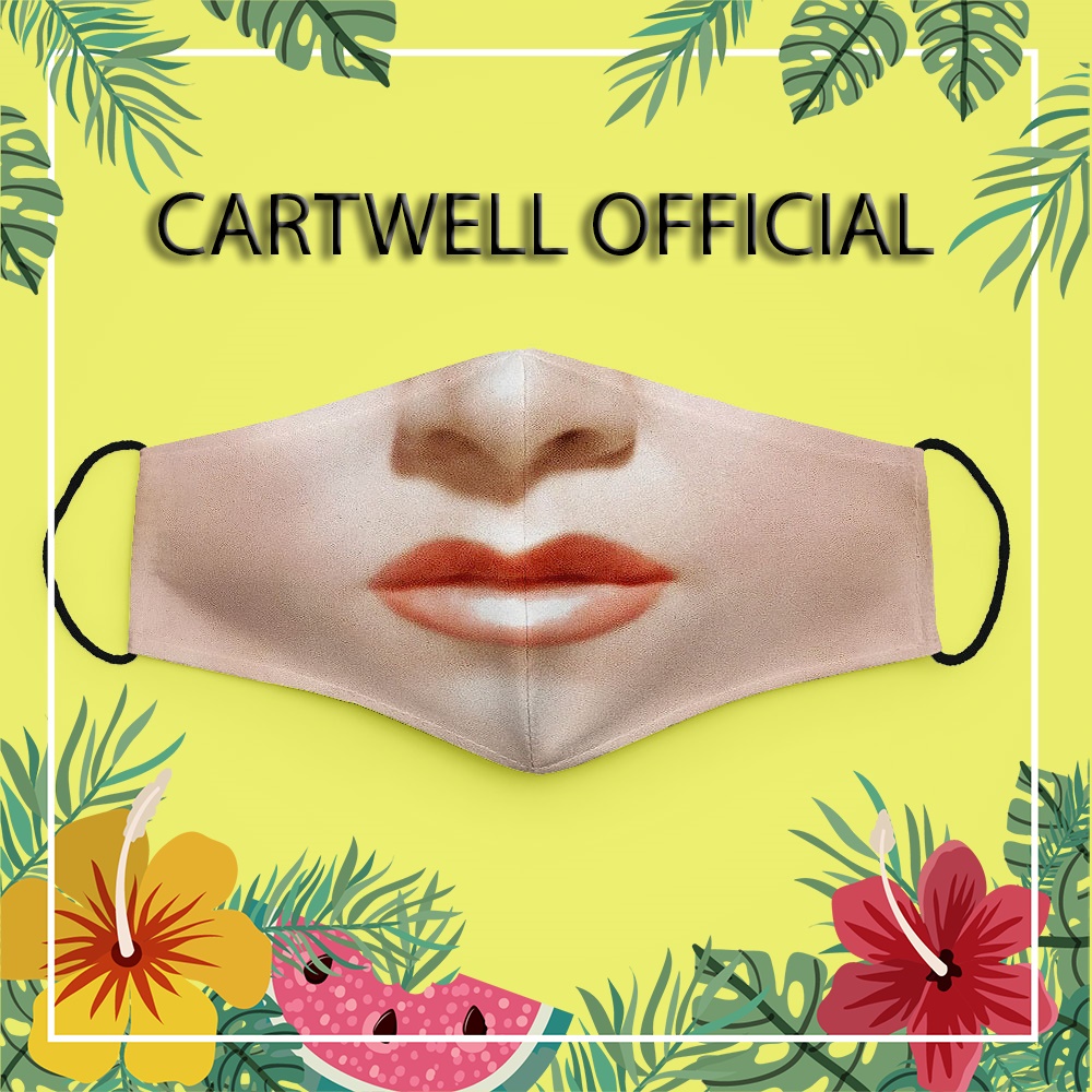 Khẩu trang hình miệng dị mặt người quỷ bựa mặt người 87 CARTWELL dành cho nam nữ phòng dịch bệnh không đau tai chống giọ