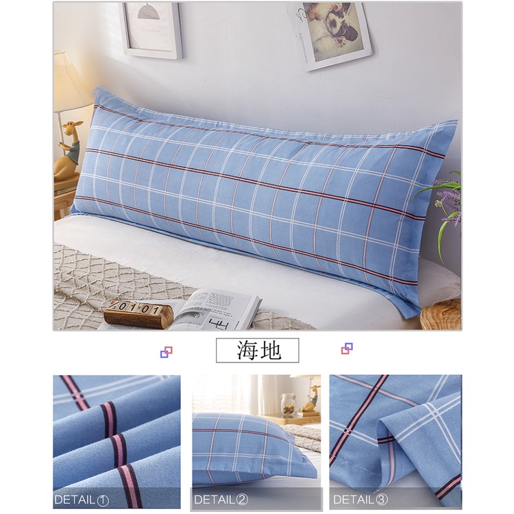 Vỏ Gối Đơn / Đôi Dài 1.2m 2m Bằng cotton Trơn Chống Ve Cỡ Lớn 1.5