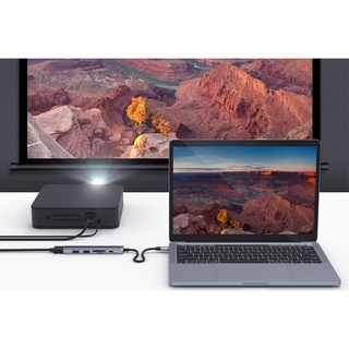 Adapter chuyển đổi Type C 6 in 1 HyperDrive HD22E Xám