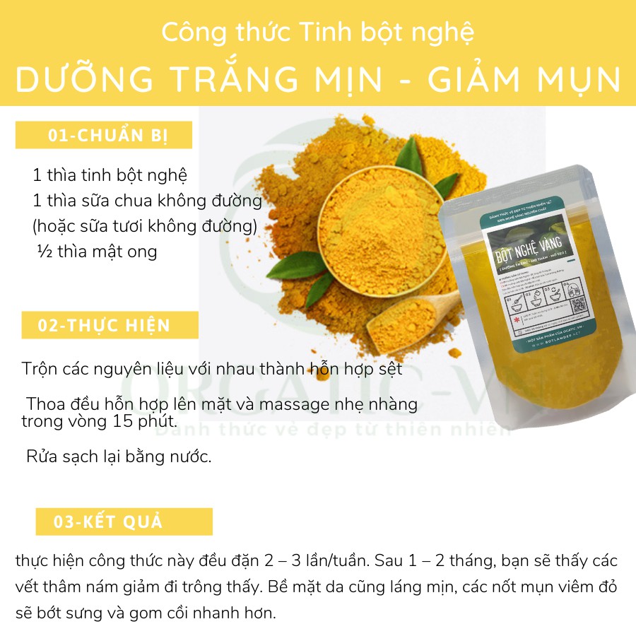 350GR Tinh bột nghệ vàng nguyên chất Organic - Handmade - B1.007