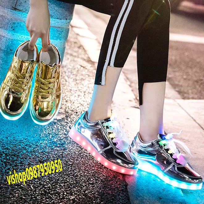 Giày Phát Sáng Vàng Bóng - giày phát sáng 7 màu