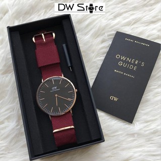 Đồng Hồ Dây Vải Nato D./.W Màu Đỏ Đủ Size Cho Nam Và Nữ