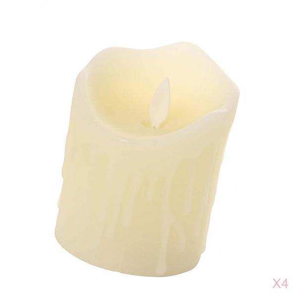 Bộ 4 đèn LED hình nến chạy bằng pin dùng trang trí tiệc cưới