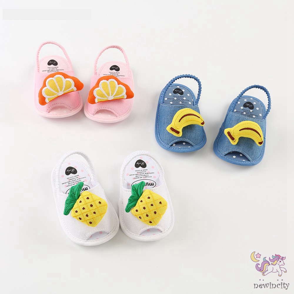 Giày sandal đế mềm họa tiết trái cây xinh xắn cho bé