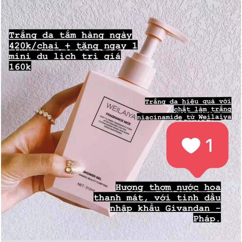 Sữa tắm nước hoa Weilaiya tinh chất trứng cá tầm 315ml | BigBuy360 - bigbuy360.vn