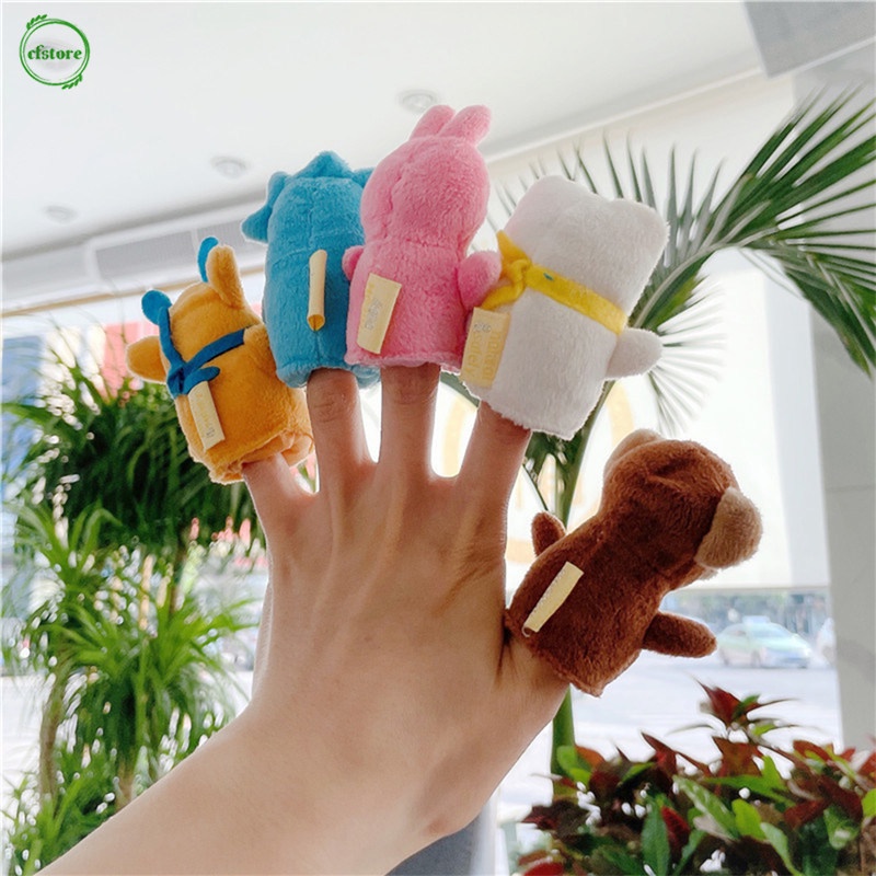 Con rối ngón tay hình động vật hoạt hình mini dành cho trẻ em