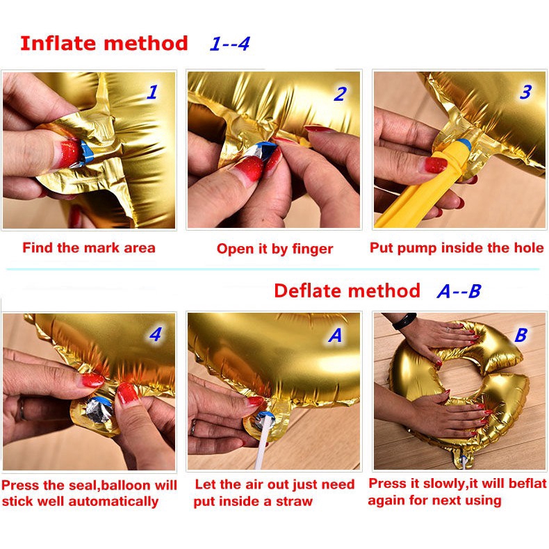 Set 16 bong bóng chữ số 0 - 9 và chữ cái A - Z trang trí tiệc sinh nhật