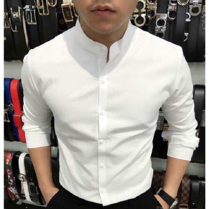 Áo sơ mi cổ tàu vải nên mát mẻ, không nhăn không xù, dáng áo ôm vừa thoải mái Vera Shop - SML | BigBuy360 - bigbuy360.vn