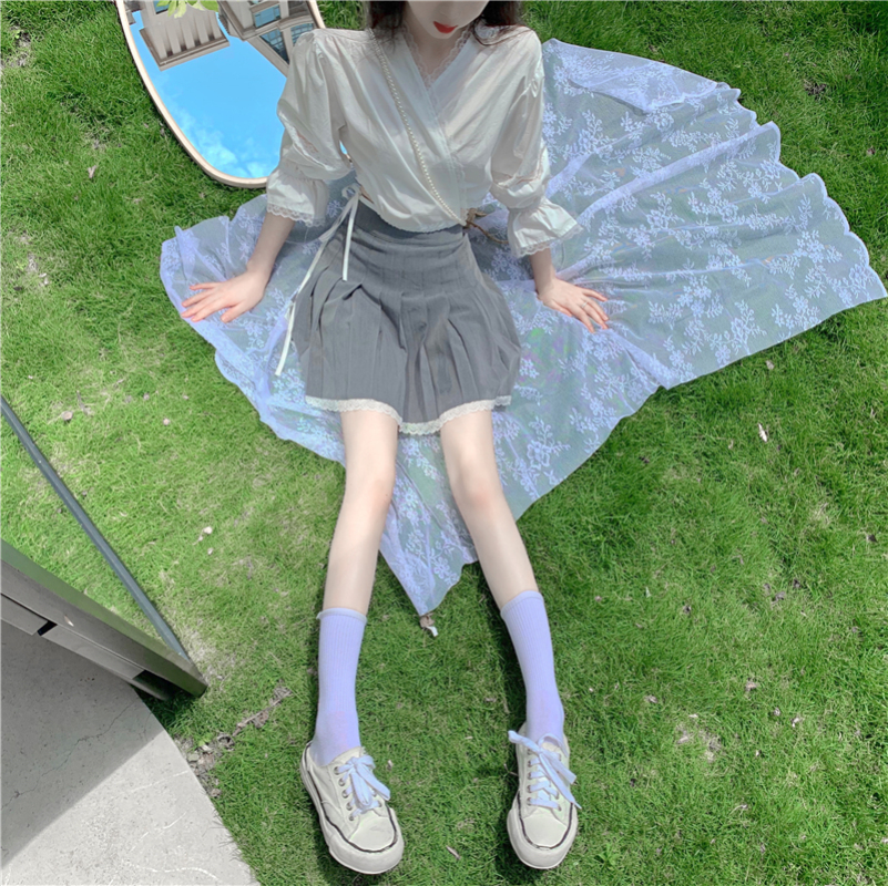 Chân Váy Chữ A Phối Ren Thời Trang Nữ Tính | BigBuy360 - bigbuy360.vn