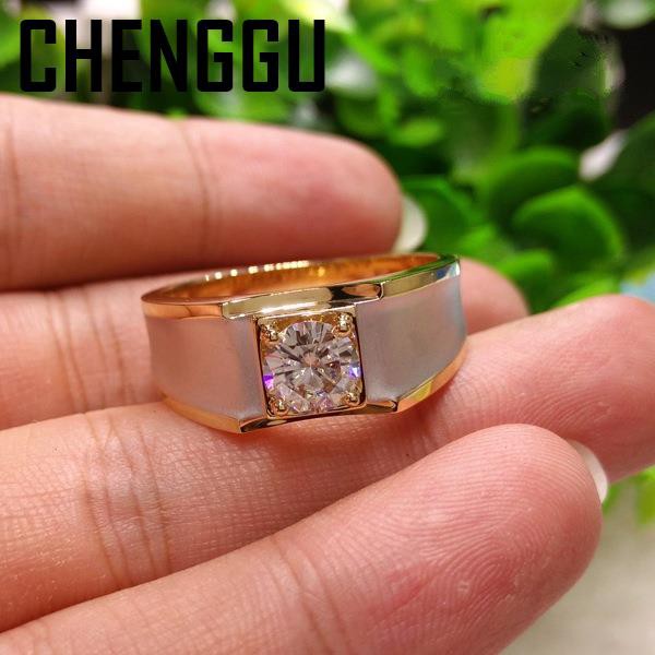 Nhẫn Nam Mạ Vàng 18k Đính Đá Quý Hình Vuông 1 Carat Vàng 18k