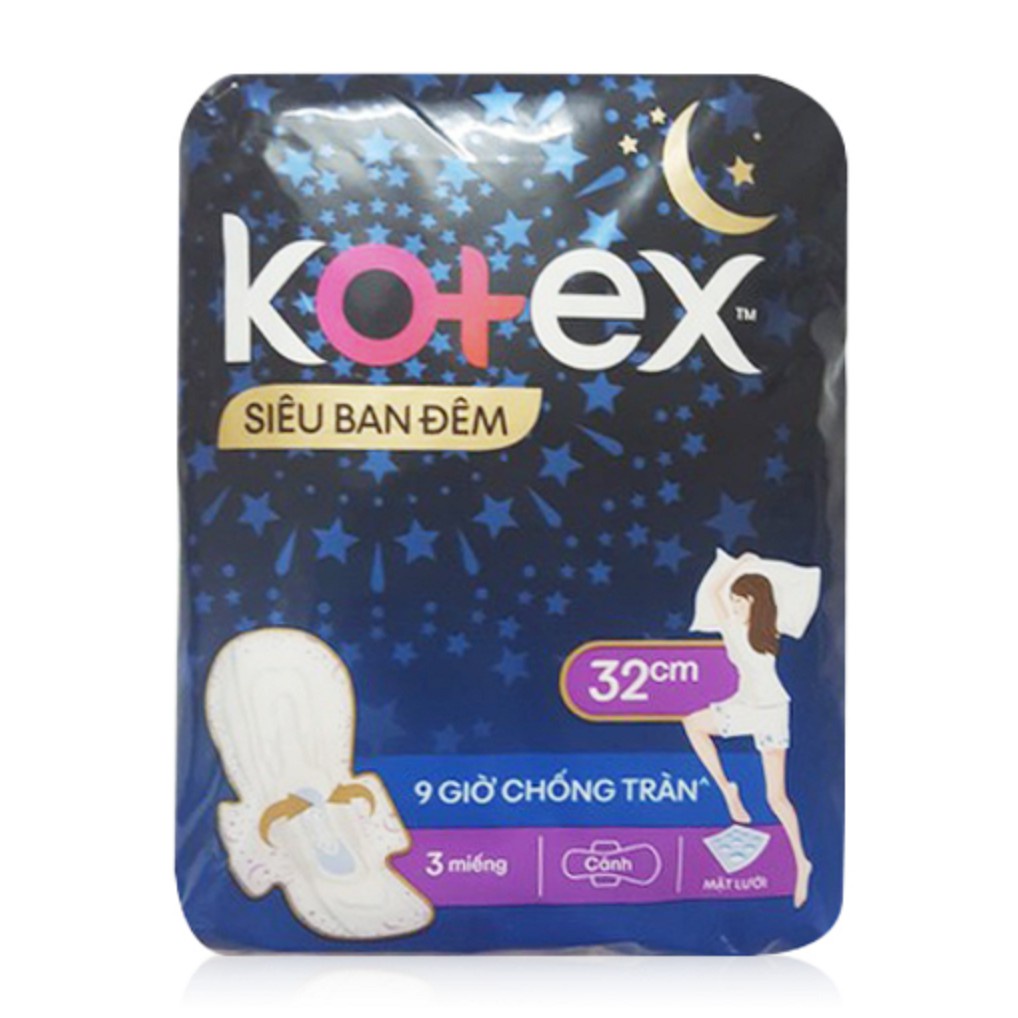 Băng vệ sinh Kotex Style đêm siêu mỏng cánh 32cm (3 miếng)