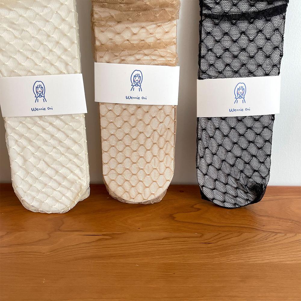 Mxgoods Vớ Lưới Cổ Cao Vừa Hoạ Tiết Kẻ Sọc Thời Trang Mùa Xuân Dành Cho Nữ