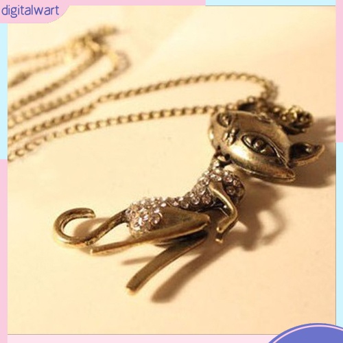 Dây chuyền hình mèo đính đá phong cách quyến rũ thanh lịch dành cho nữ