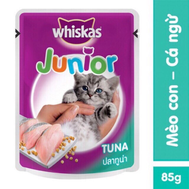 SỐT WHISKAS JUNIOR CHO MÈO CON VỊ CÁ NGỪ