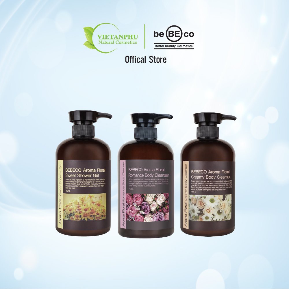 Sữa tắm hương thơm nước hoa BEBECO Hàn Quốc 750ml BEBECO AROMA FLORAL SHOWER