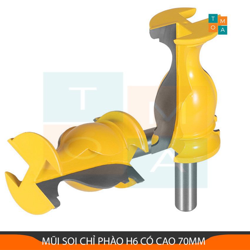 MŨI SOI CHỈ PHÀO H6 CAO 70MM - MŨI PHAY GỖ CỐT 12.7MM