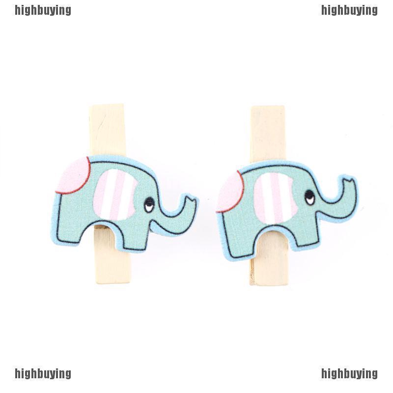 Set 8 KẹP Gỗ HìNh Con Voi NhiềU MàU SắC