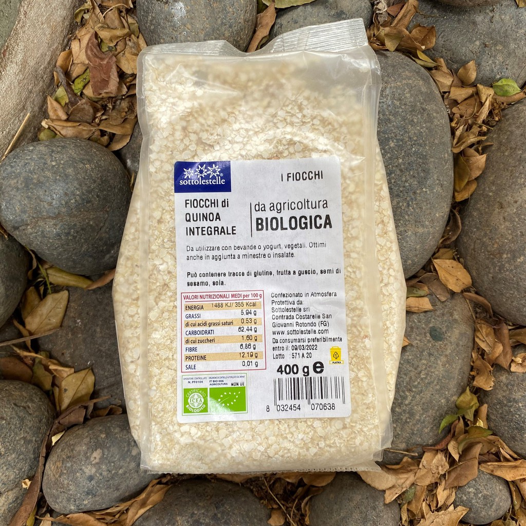 Date 24/8/2022 - Diêm mạch nguyên cám hữu cơ cán dẹp Sotto 400g Organic Quinoa Flakes