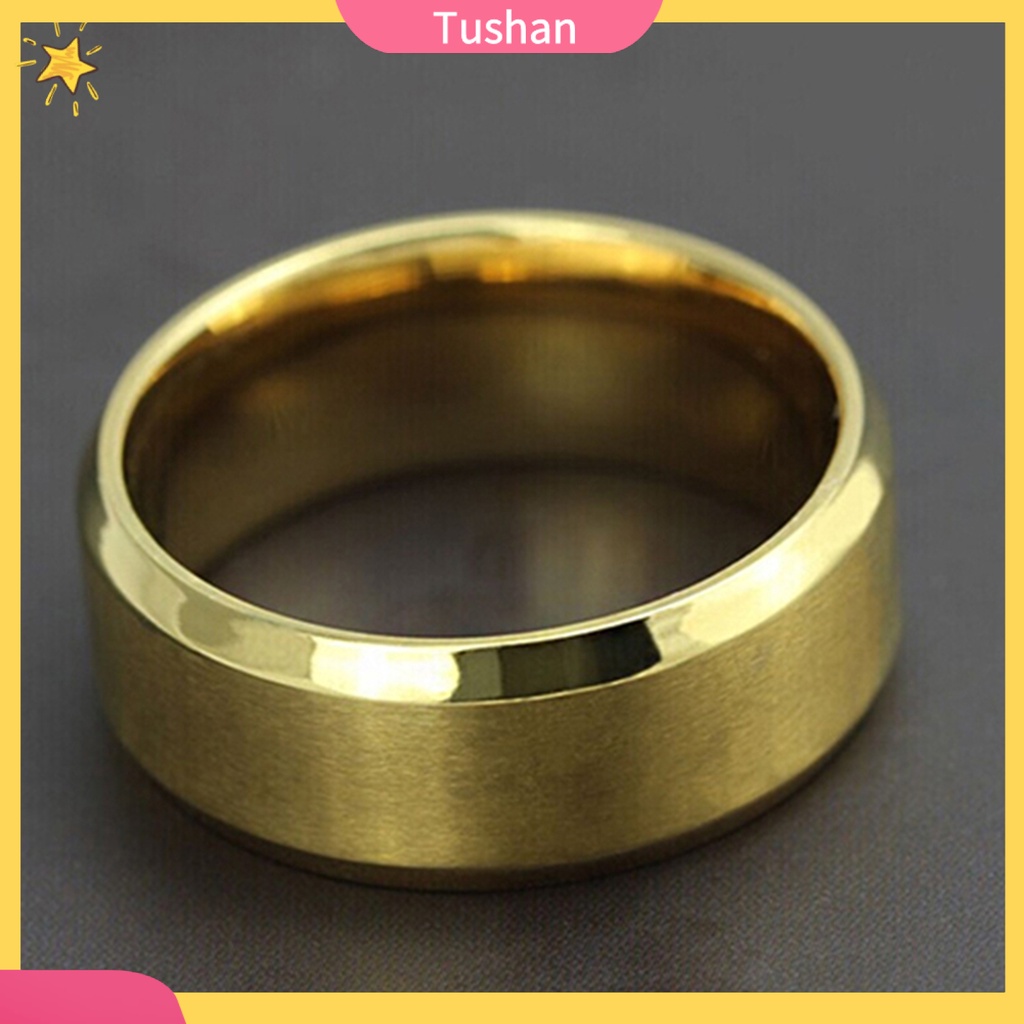 Nhẫn titan thời trang nam nữ phong cách tush 8mm
