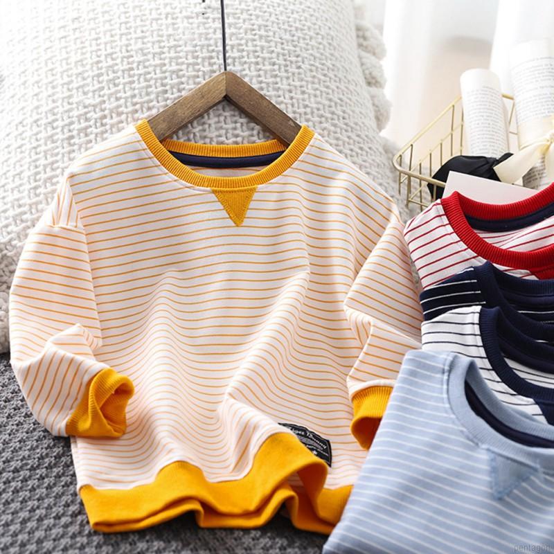 Áo Hoodies Tay Dài Hoạ Tiết Kẻ Sọc Cho Bé