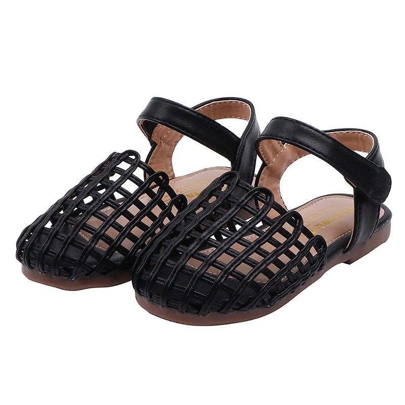 Mới Giày Sandal Đan Lát Đục Lỗ Thời Trang Hàn Quốc Cho Bé Gái