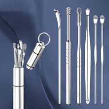 Bộ 6 dụng cụ vệ sinh tai ngoáy tai đồ lấy ráy tai Cao Cấp bằng thép không gỉ cho gia đình