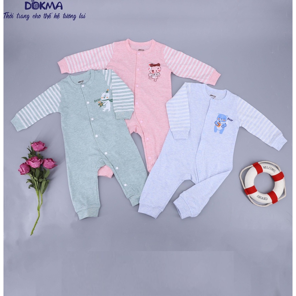 DMB130 Bộ body cài lệch dài tay Dokma (3-12M)