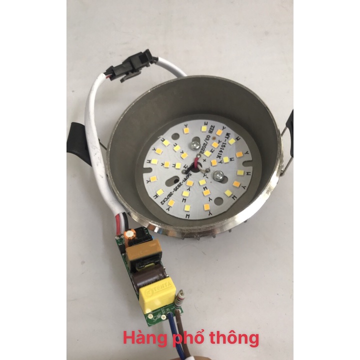 Đèn downlight led - đèn âm trần , viền bạc - đèn mắt trâu 7w 3 màu
