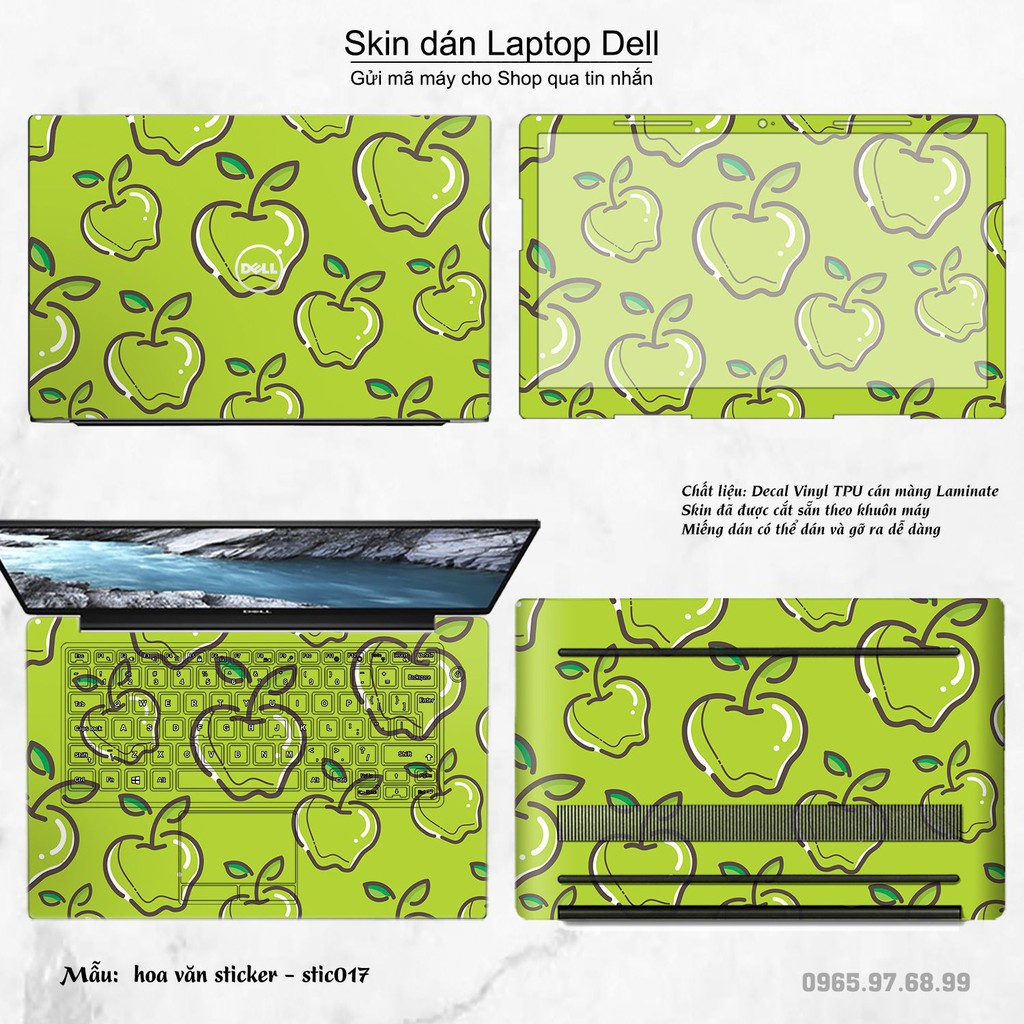 Skin dán Laptop Dell in hình Hoa văn sticker _nhiều mẫu 3 (inbox mã máy cho Shop)