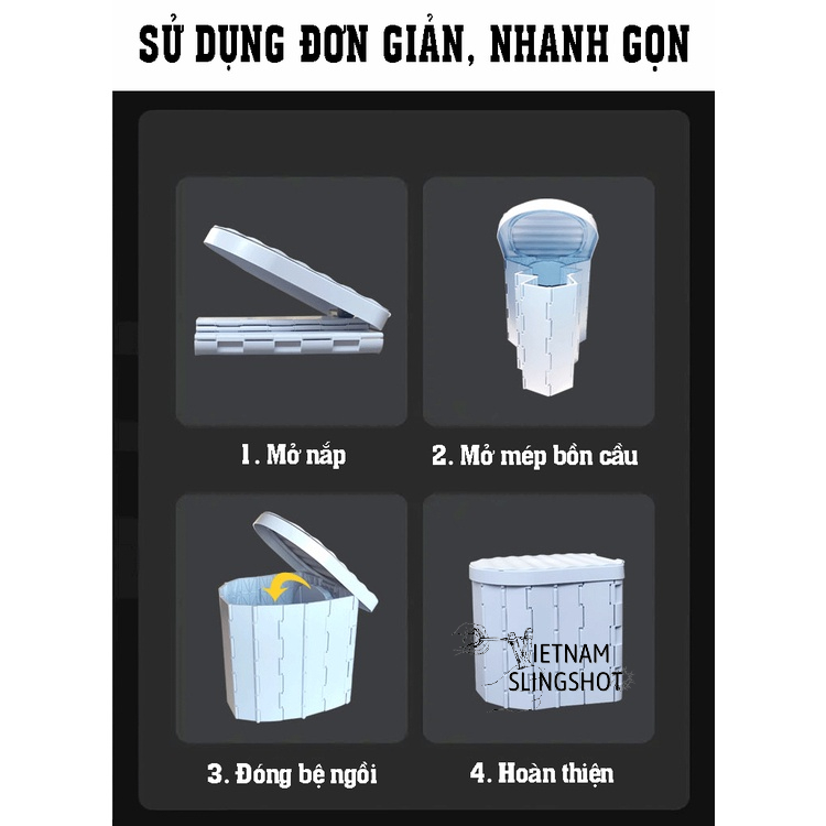 Bồn cầu dã ngoại cắm trại gấp gọn đi vệ sinh cỡ lớn, tiện dụng khi đi du lịch cắm trại, dã ngoại-DCP14