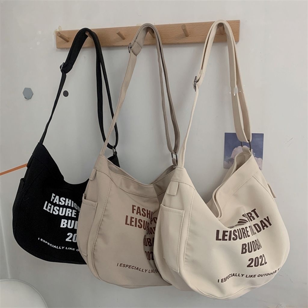 Túi tote đeo chéo đeo vai vải canvas giá rẻ đi học đi chơi unisex phong cách ullzang